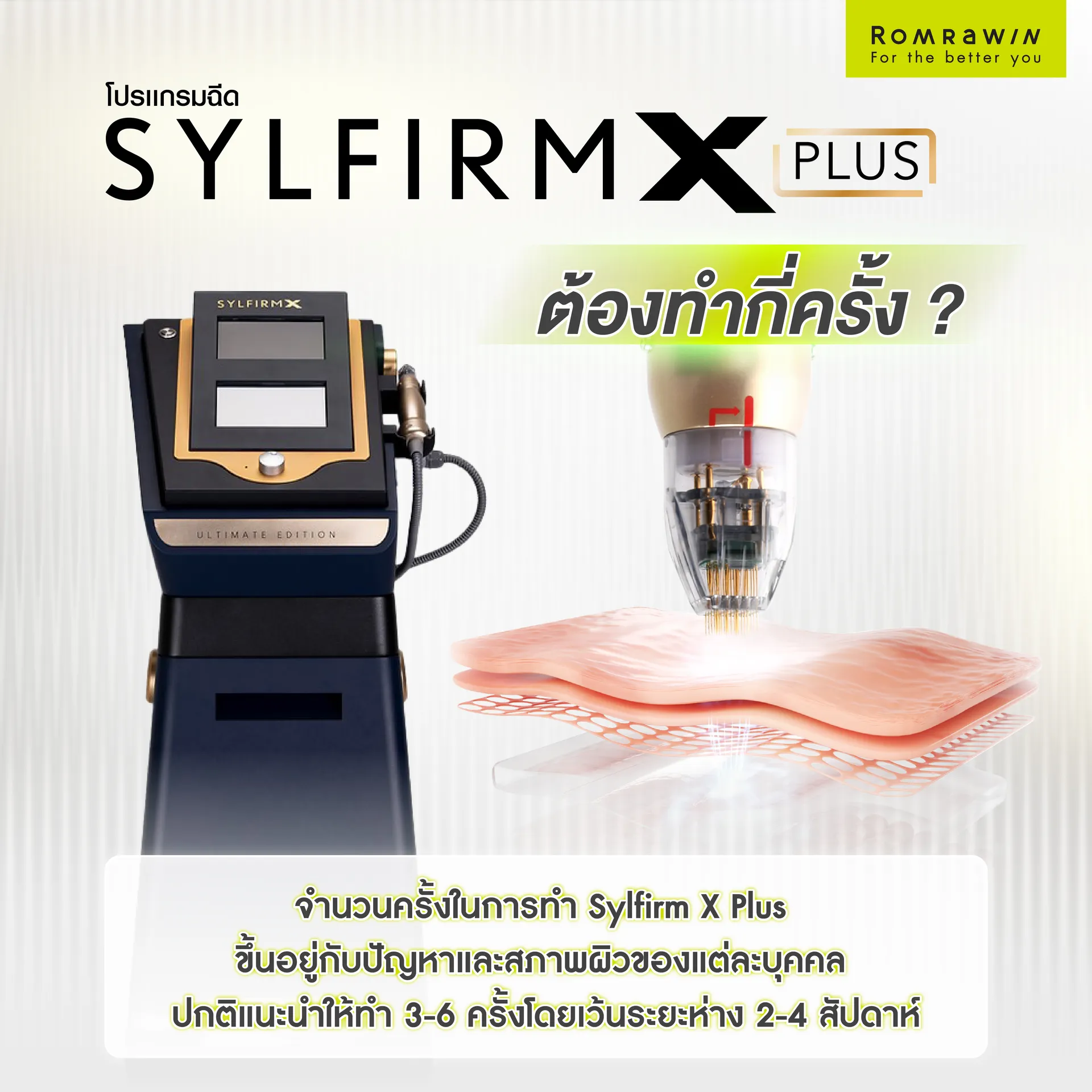 Sylfirm X Plus ต้องทำกี่ครั้ง ? Sylfirm X Plus ต้องทำกี่ครั้ง ?