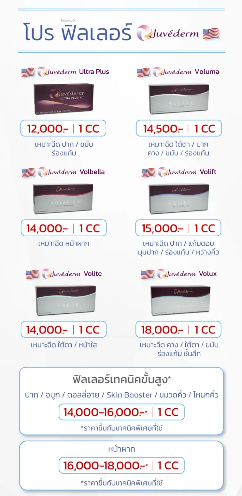 Juvederm ฟิลเลอร์ราคา