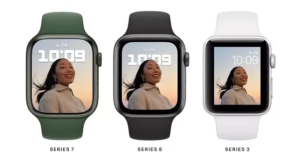 ภาพเปรียบเทียบ Apple Watch แต่ละรุ่น