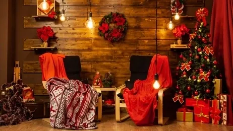 บ้านที่ตกแต่งธีมคริสต์มาส