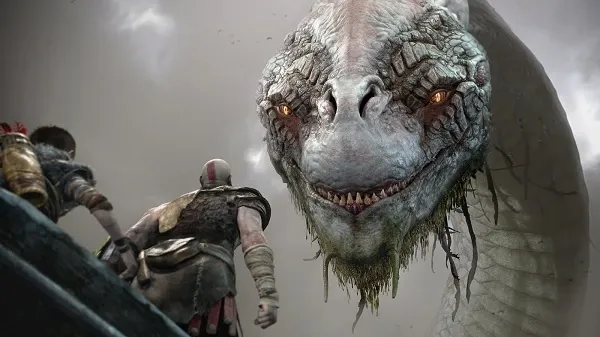 ฉากเผชิญหน้างู Jormungand ในเกม God of War ฉากเผชิญหน้างู Jormungand ในเกม God of War