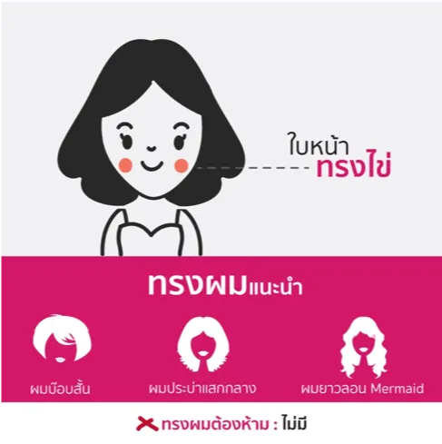 ทรงผมใบหน้ารูปไข่