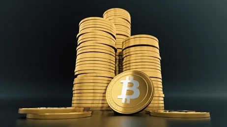 กองเหรียญ Bitcoin