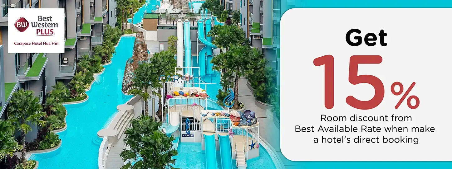 โปรโมชั่นที่ Best Western Plus Carapace Hotel Hua Hin รับส่วนลด 15% กับบัตรเครดิต KTC