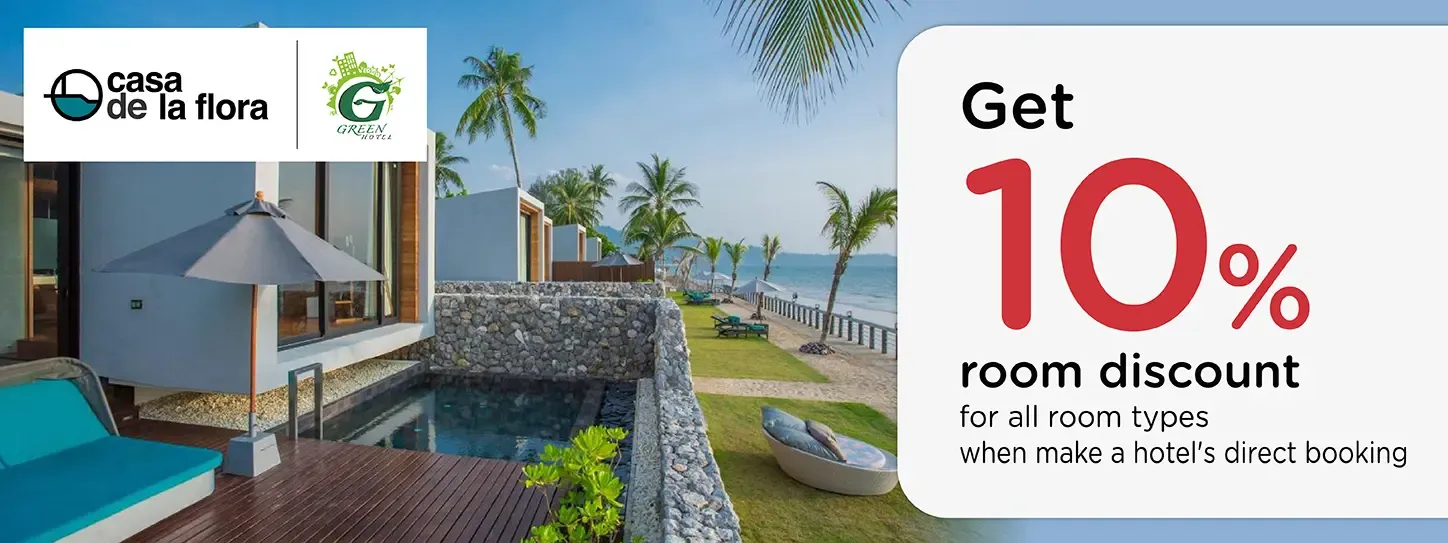 โปรโมชั่นที่ Casa de La Flora ส่วนลดห้องพัก 10% กับบัตรเครดิต KTC
