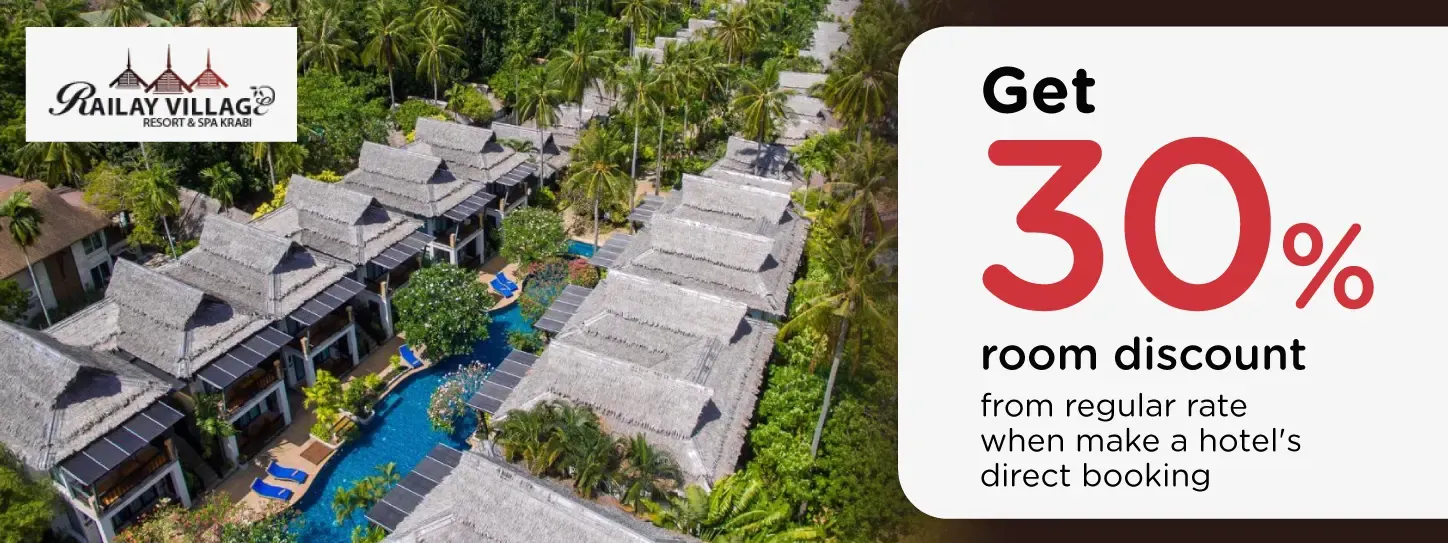 โปรโมชั่น รับส่วนลดห้องพัก 30% ที่ ไร่เลย์ วิลเลจ รีสอร์ท กับบัตรเครดิต KTC