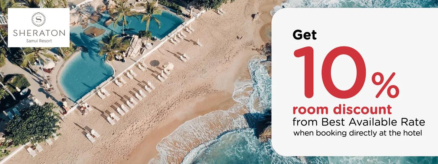 โปรโมชั่น ที่พักสมุย รับส่วนลดห้องพัก 10% ที่ Sheraton Samui Resort | KTC
