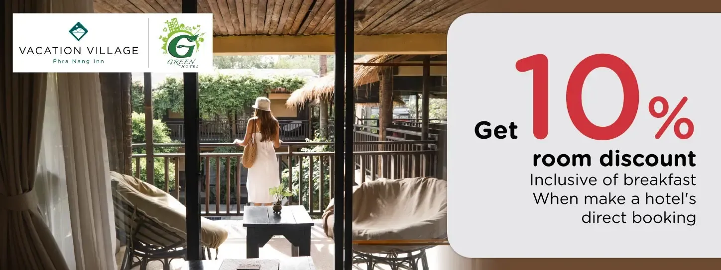 โปรโมชั่น จองที่พักกระบี่ รับส่วนลด 10% |  ​Vacation Village Phra Nang Inn