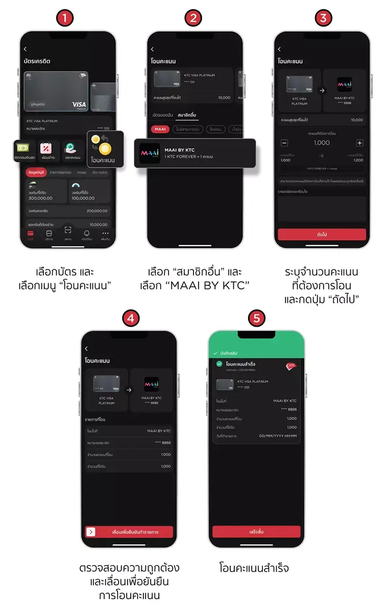 ขั้นตอนการโอนคะแนน KTC FOREVER เป็นคะแนน KTC MAAI