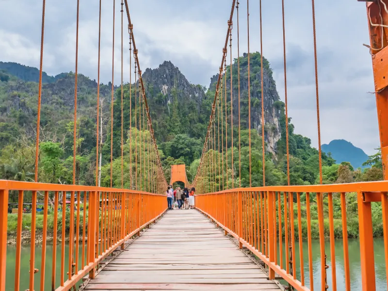 Orange Bridge Tham Chang Cave - วังเวียง