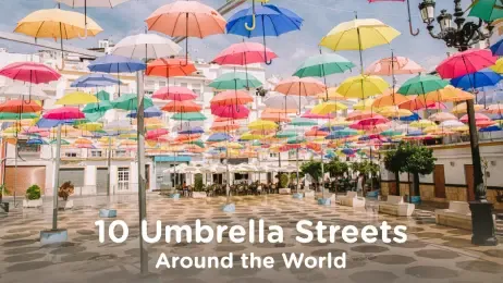 10 ถนนสวย (ถนนศิลปะที่ประดับตกแต่งด้วยร่ม) จากทั่วโลก 